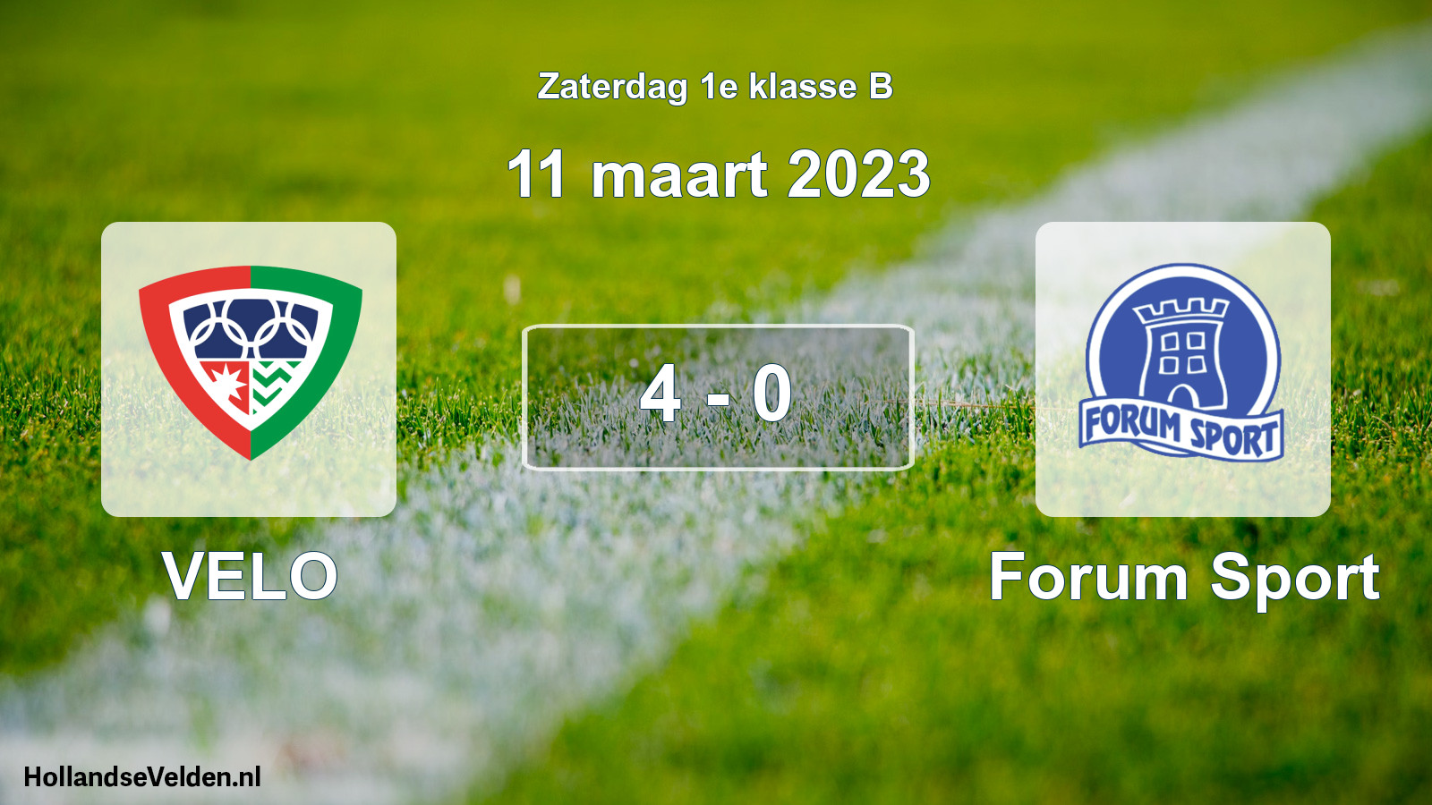Total number of matches played: VELO - Forum Sport 4 - 0 (11 March 2023)