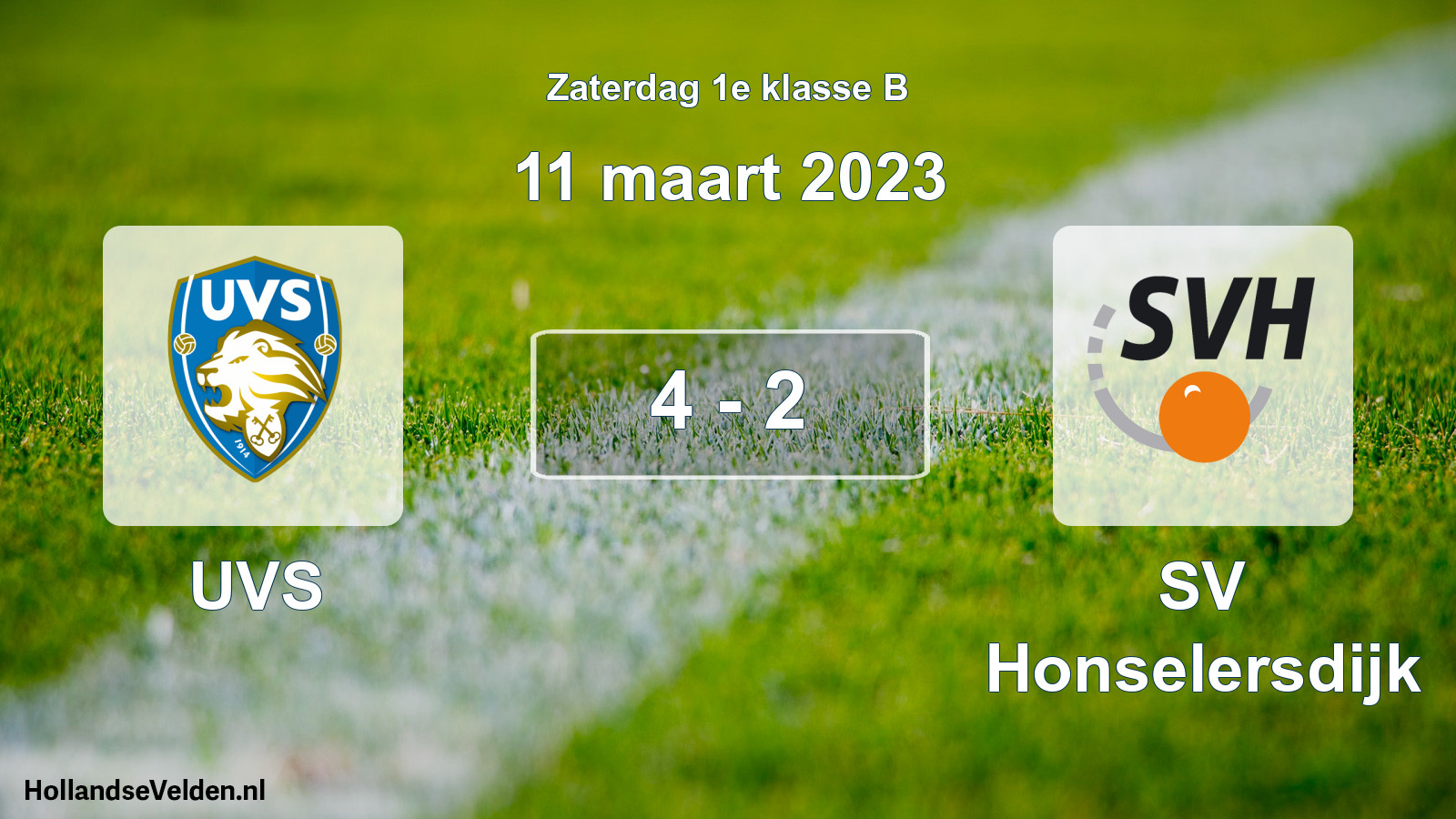 Total number of matches played: UVS - SV Honselersdijk 4 - 2 (11 March 2023)