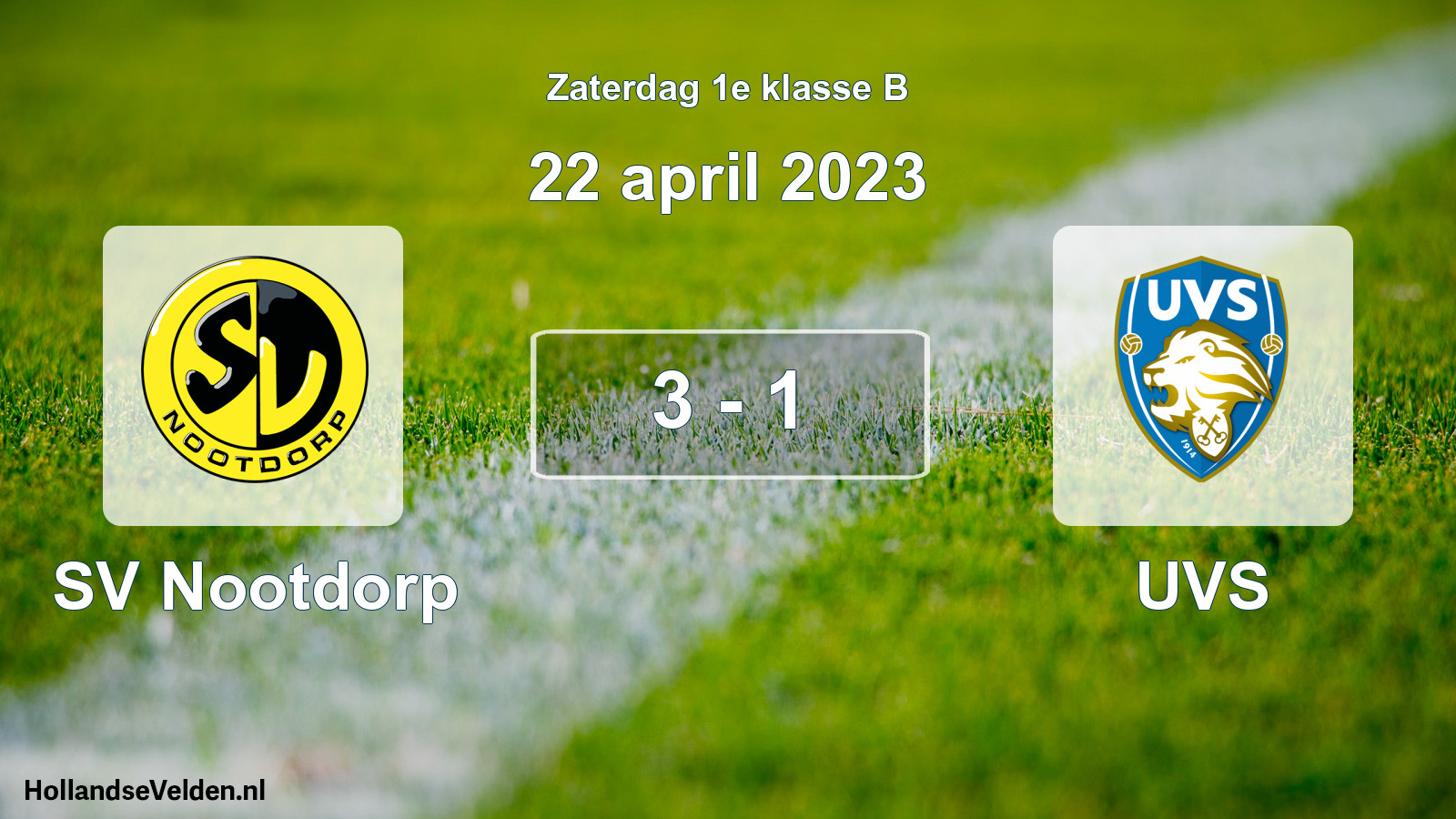 Total number of matches played: SV Nootdorp - UVS 3 - 1 (22 April 2023)