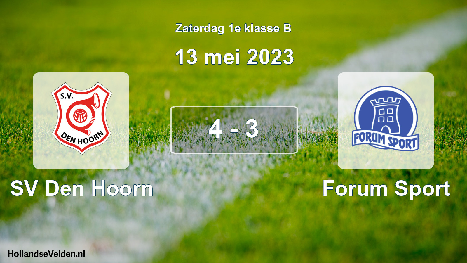Total number of matches played: SV Den Hoorn - Forum Sport 4 - 3 (13 May 2023)
