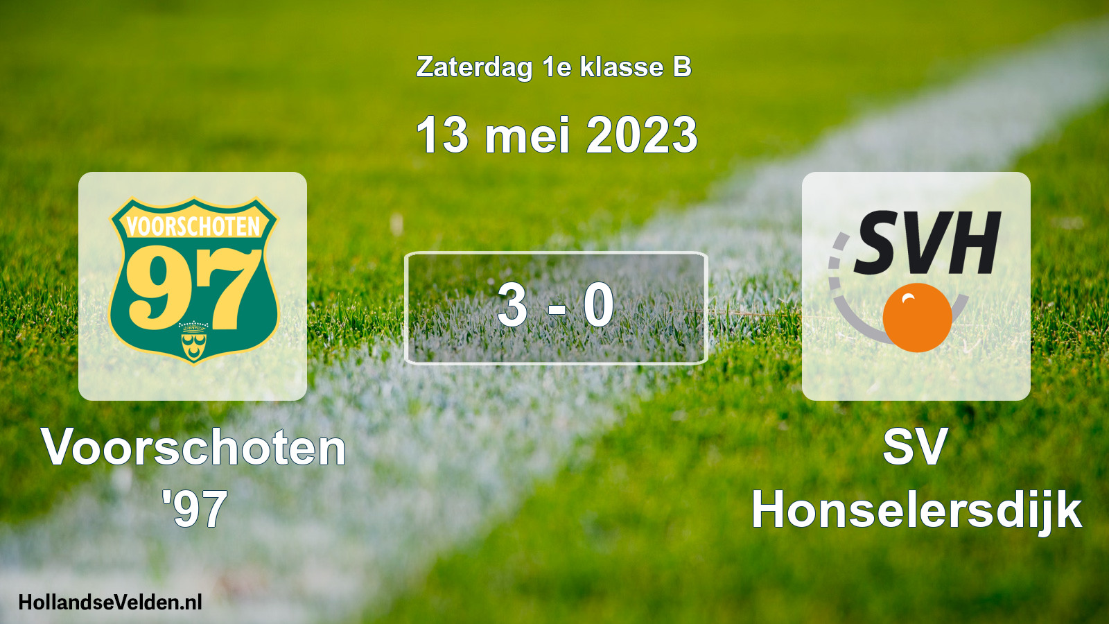 Total number of matches played: Voorschoten '97 - SV Honselersdijk 3 - 0 (13 May 2023)