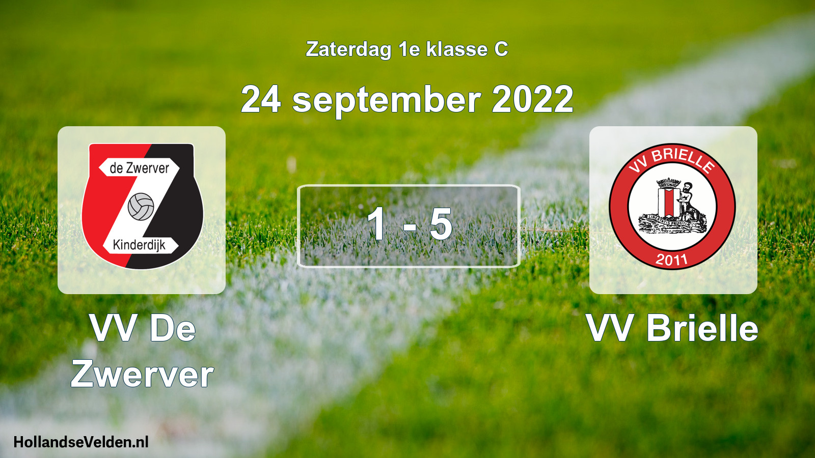 Total number of matches played: VV De Zwerver - VV Brielle 1 - 5 (24 September 2022)