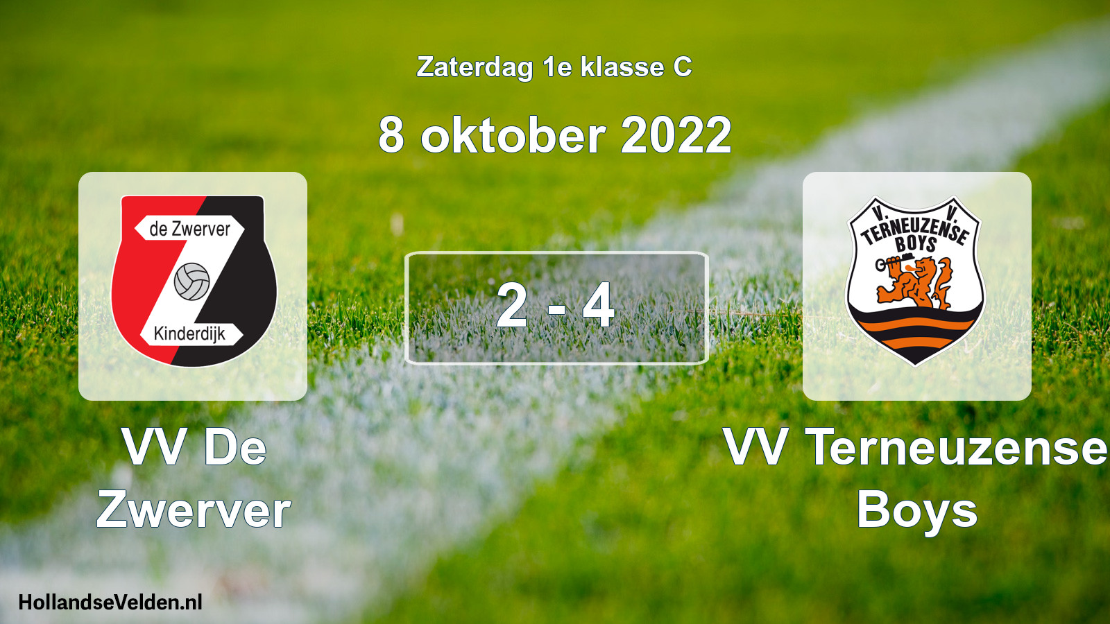 Total number of matches played: VV De Zwerver - VV Terneuzense Boys 2 - 4 (8 October 2022)