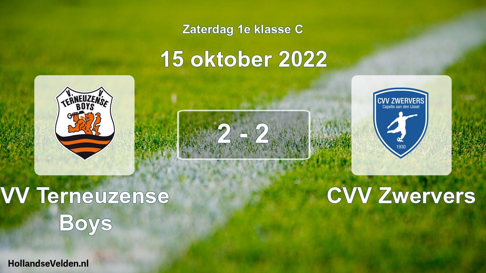 Total number of matches played: VV Terneuzense Boys - CVV Zwervers 2 - 2 (15 October 2022)