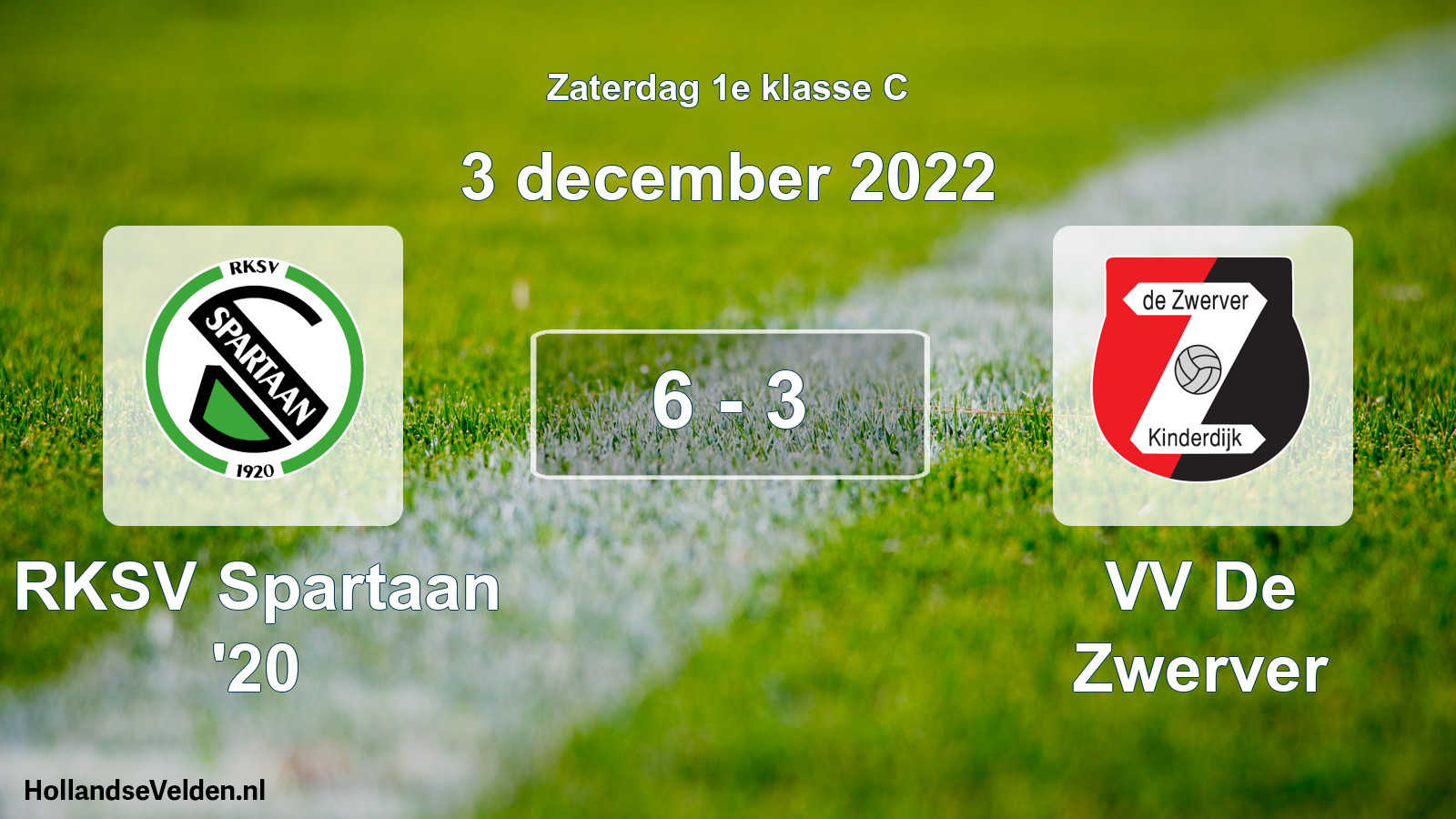 Total number of matches played: RKSV Spartaan '20 - VV De Zwerver 6 - 3 (3 December 2022)