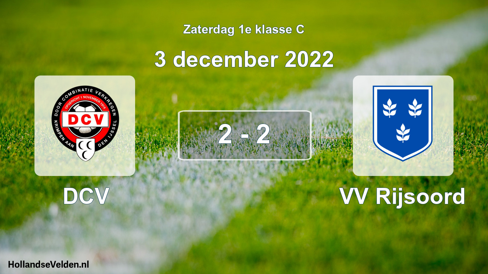 Total number of matches played: DCV - VV Rijsoord 2 - 2 (3 December 2022)