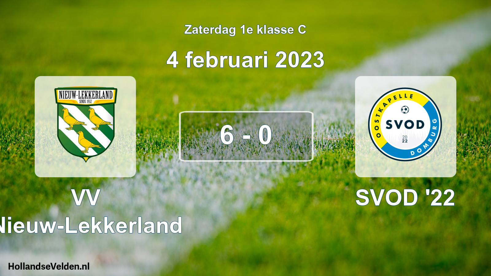Total number of matches played: VV Nieuw-Lekkerland - SVOD '22 6 - 0 (4 February 2023)