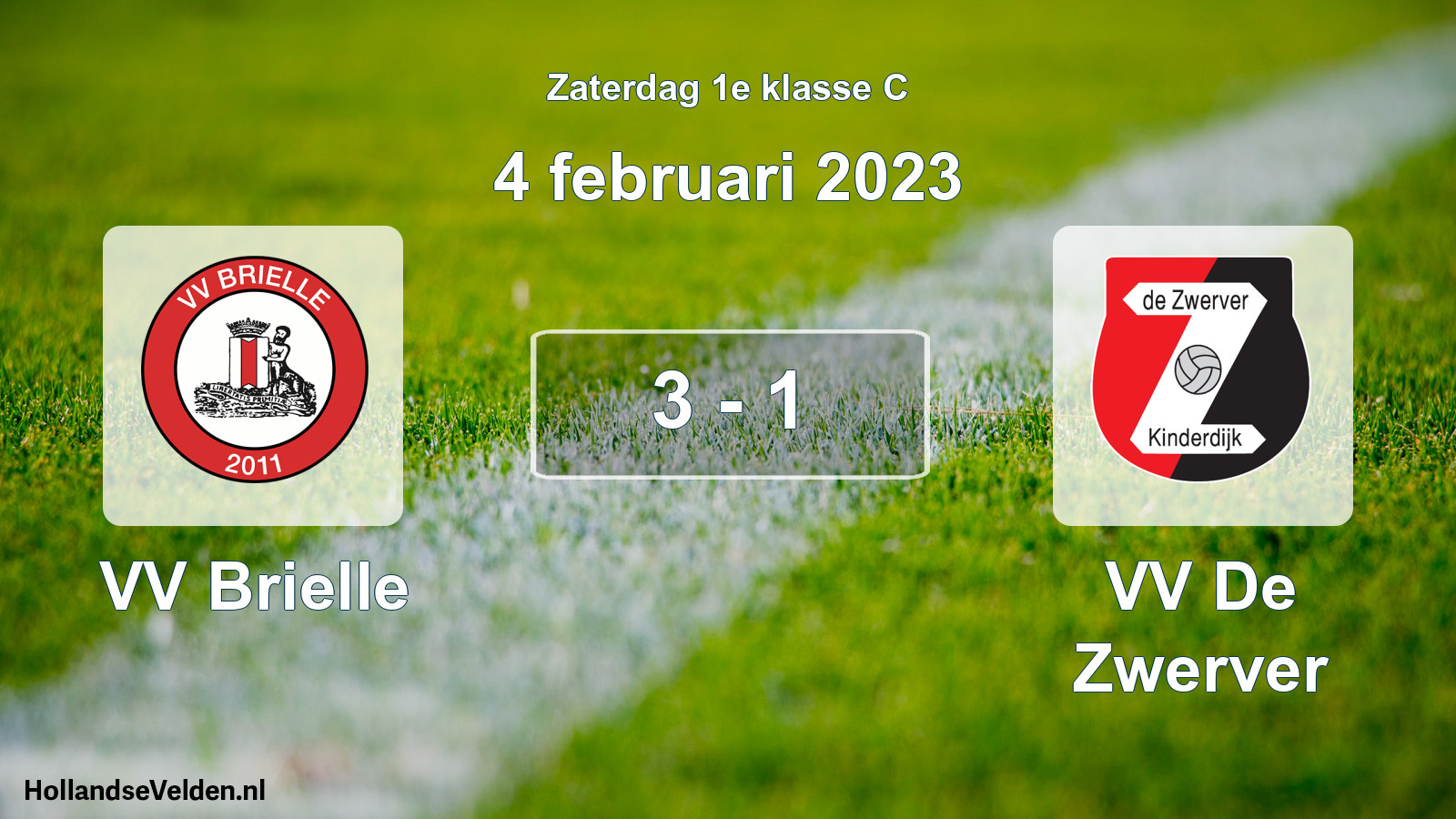Total number of matches played: VV Brielle - VV De Zwerver 3 - 1 (4 February 2023)