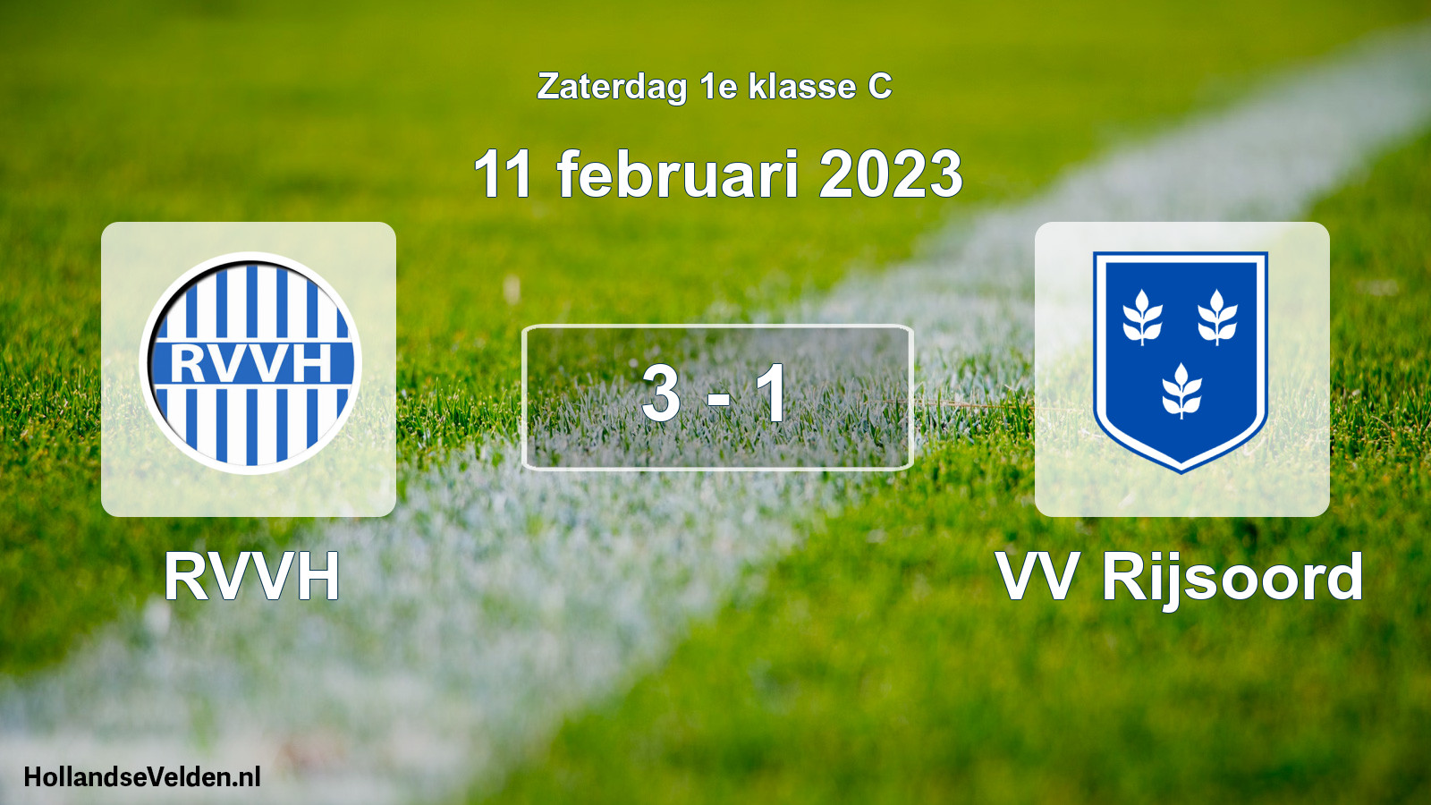 Total number of matches played: RVVH - VV Rijsoord 3 - 1 (11 February 2023)