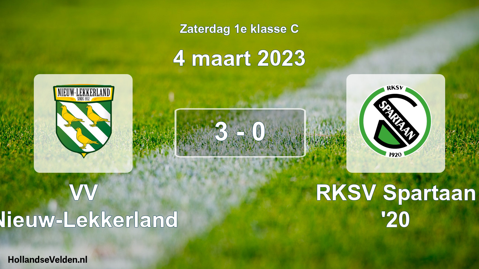 Total number of matches played: VV Nieuw-Lekkerland - RKSV Spartaan '20 3 - 0 (4 March 2023)