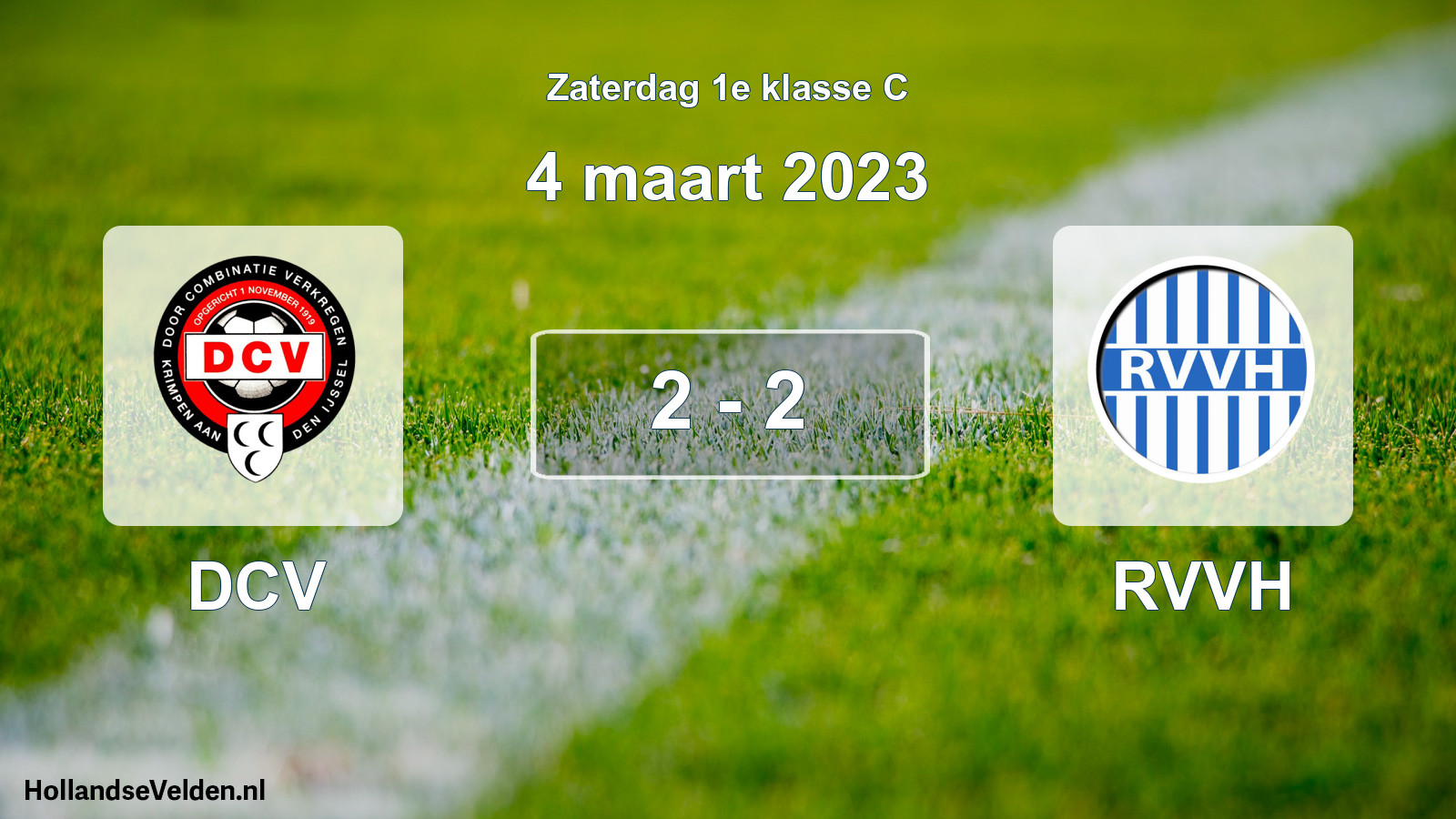 Total number of matches played: DCV - RVVH 2 - 2 (4 March 2023)