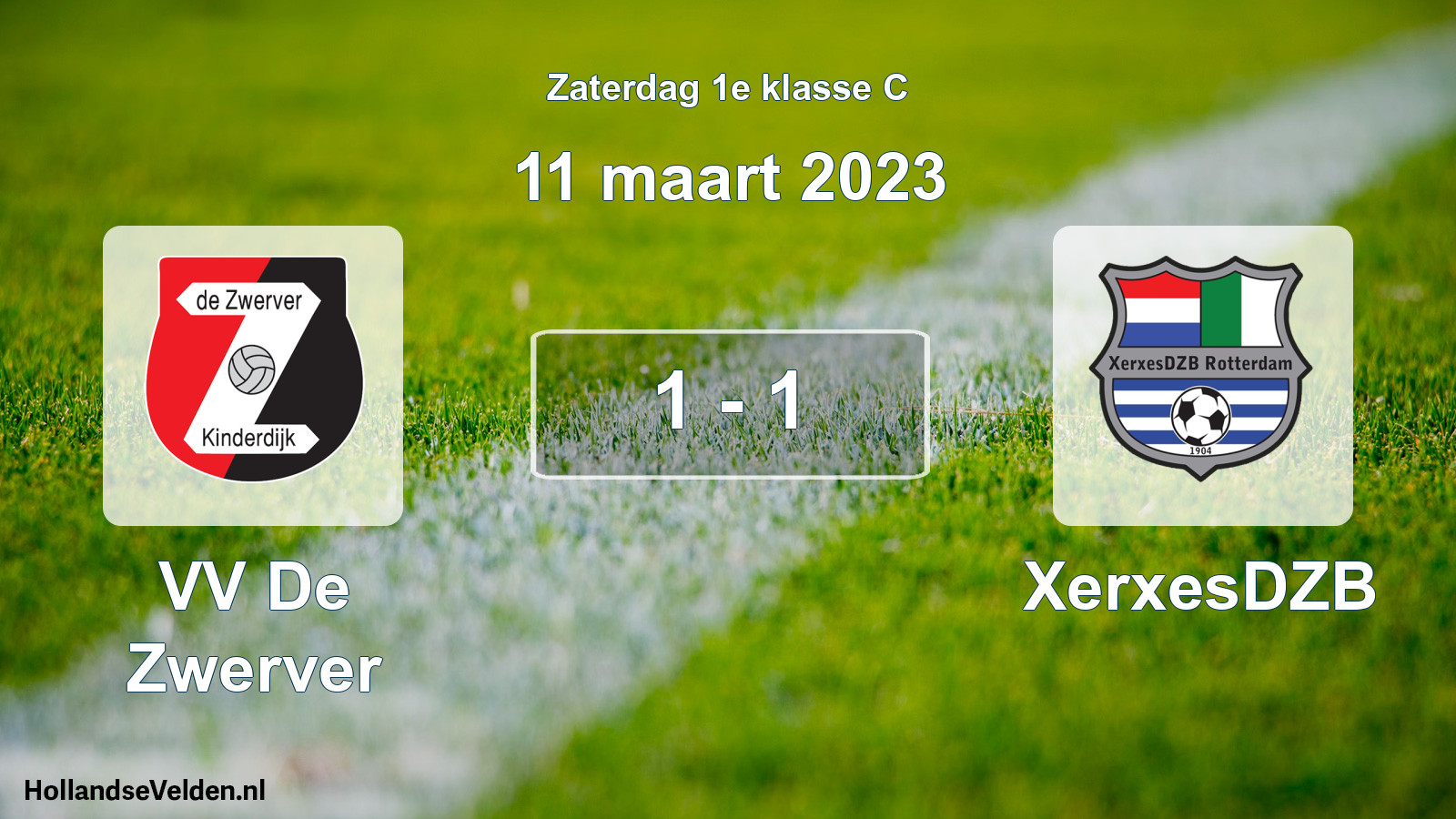 Total number of matches played: VV De Zwerver - XerxesDZB 1 - 1 (11 March 2023)
