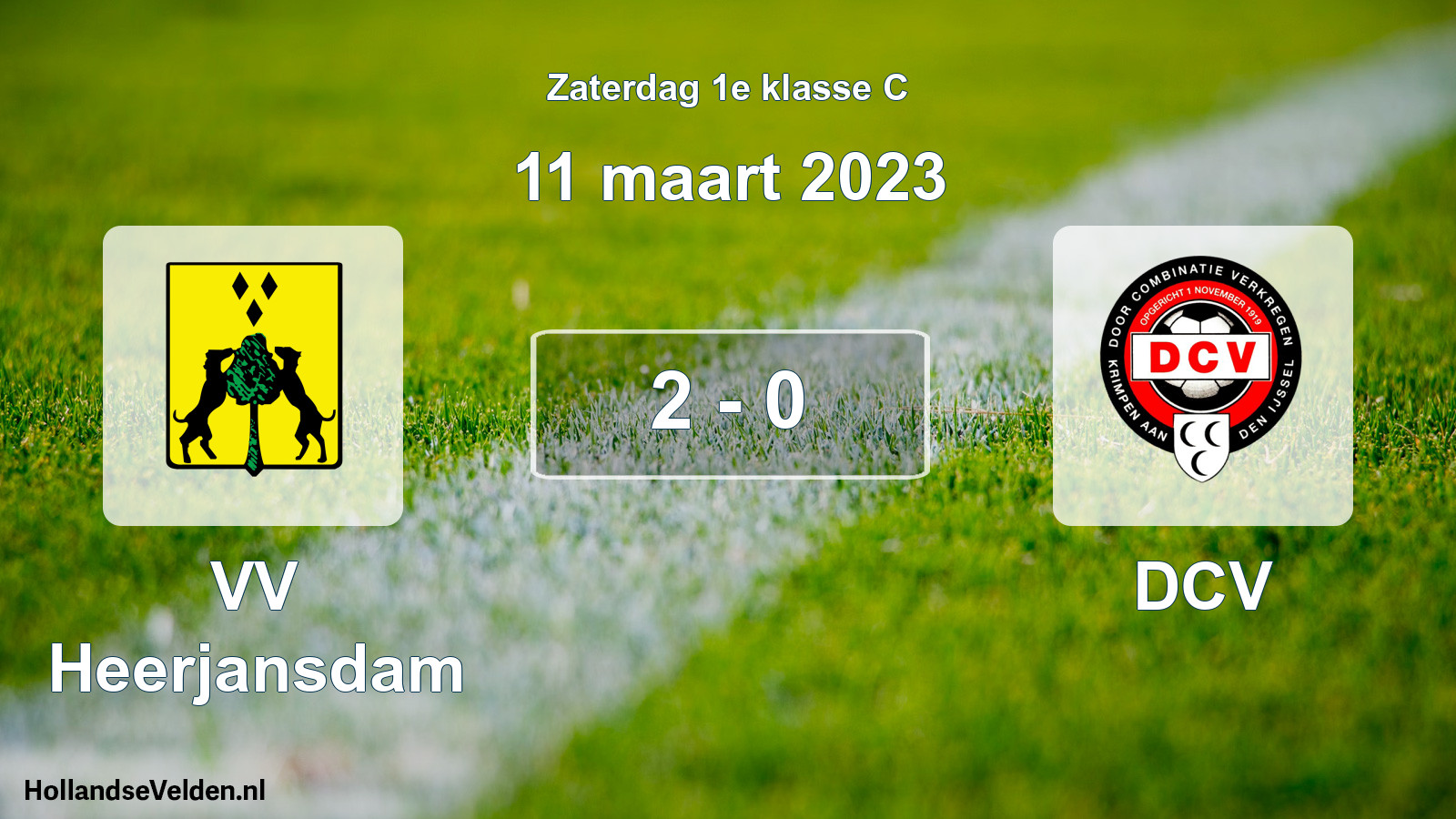 Total number of matches played: VV Heerjansdam - DCV 2 - 0 (11 March 2023)