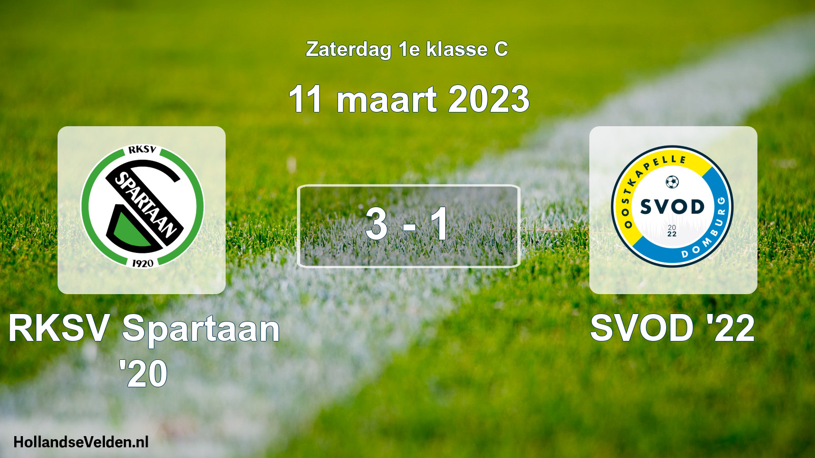 Total number of matches played: RKSV Spartaan '20 - SVOD '22 3 - 1 (11 March 2023)