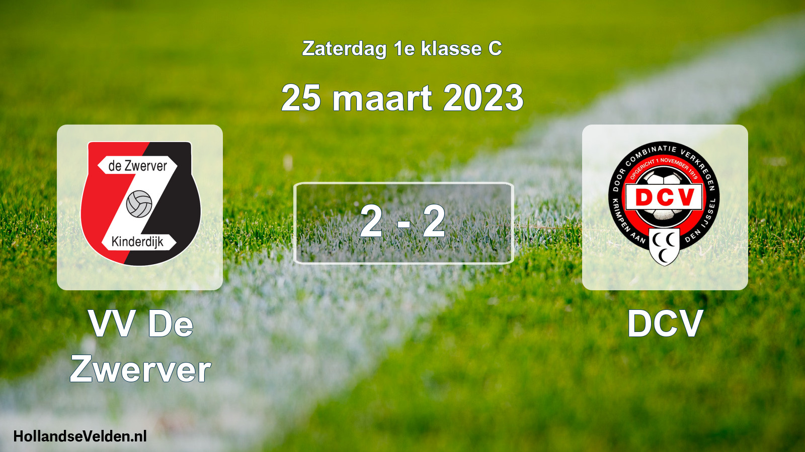 Total number of matches played: VV De Zwerver - DCV 2 - 2 (25 March 2023)