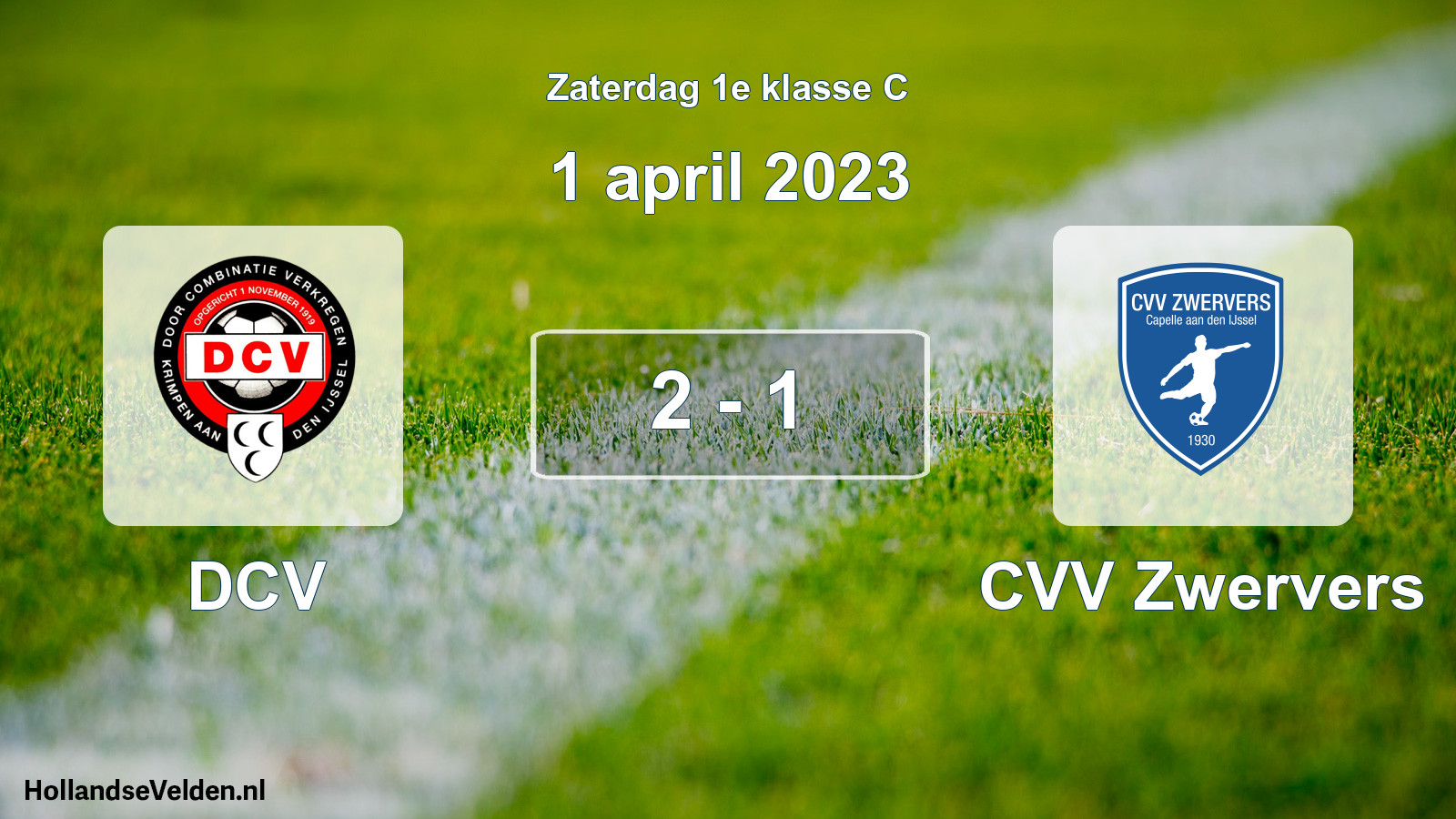 Total number of matches played: DCV - CVV Zwervers 2 - 1 (1 April 2023)