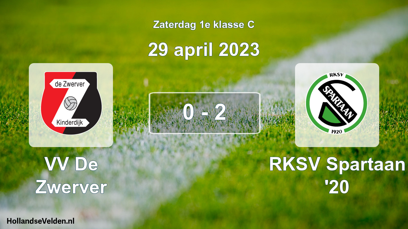 Total number of matches played: VV De Zwerver - RKSV Spartaan '20 0 - 2 (29 April 2023)