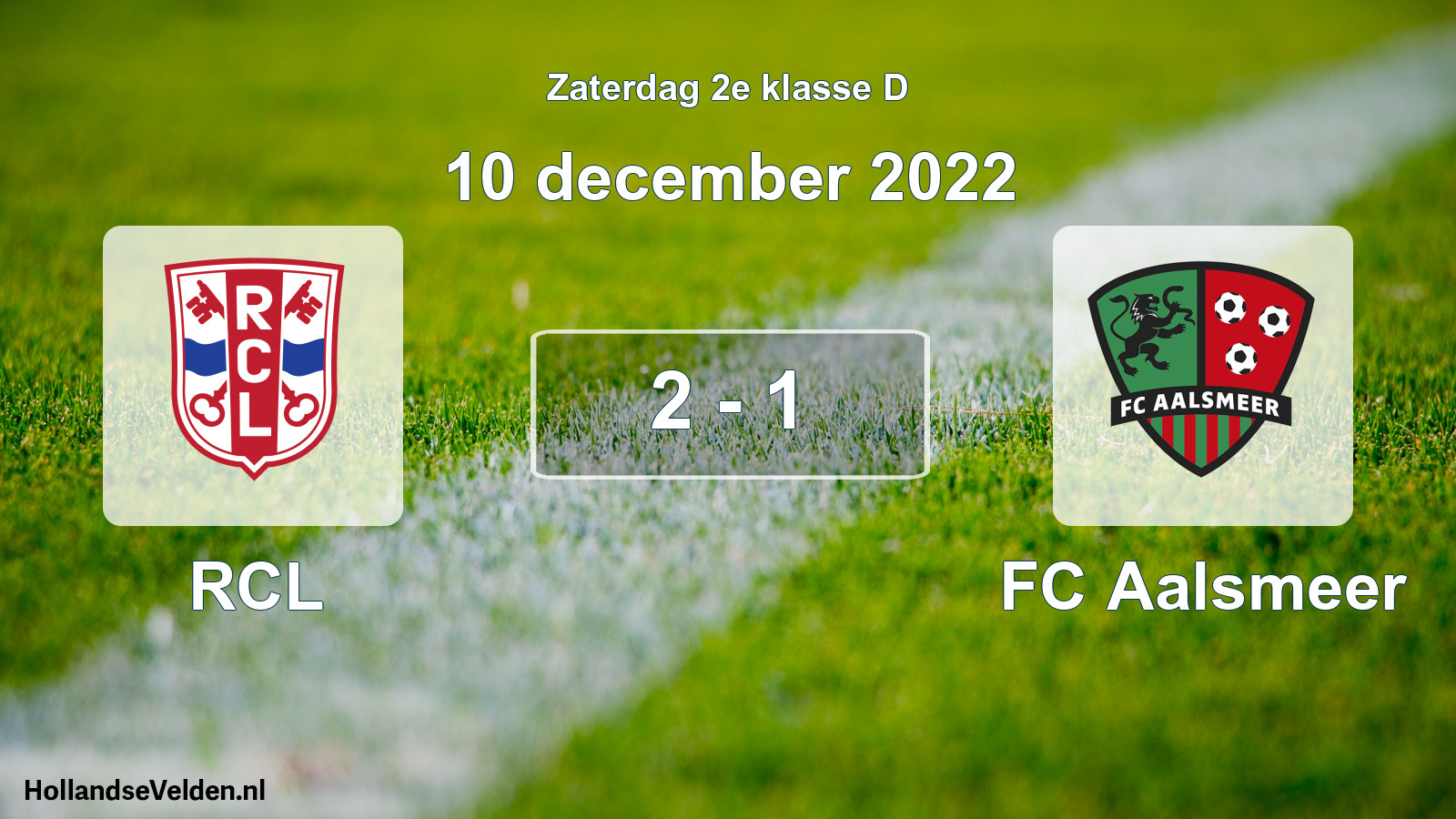 Total number of matches played: RCL - FC Aalsmeer 2 - 1 (10 December 2022)
