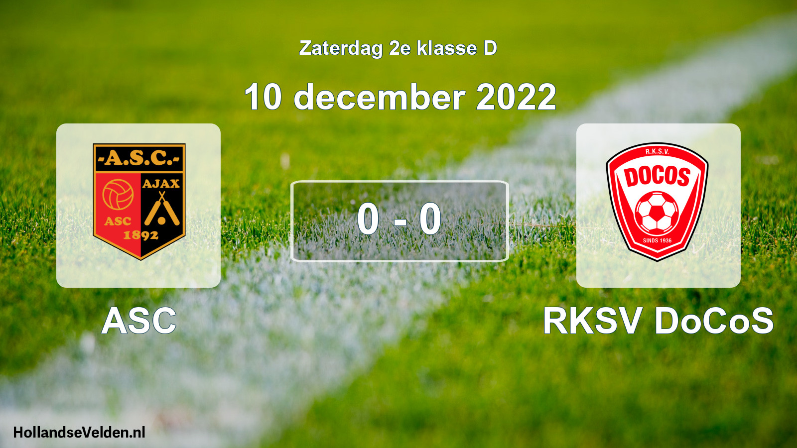 Total number of matches played: ASC - RKSV DoCoS 0 - 0 (10 December 2022)
