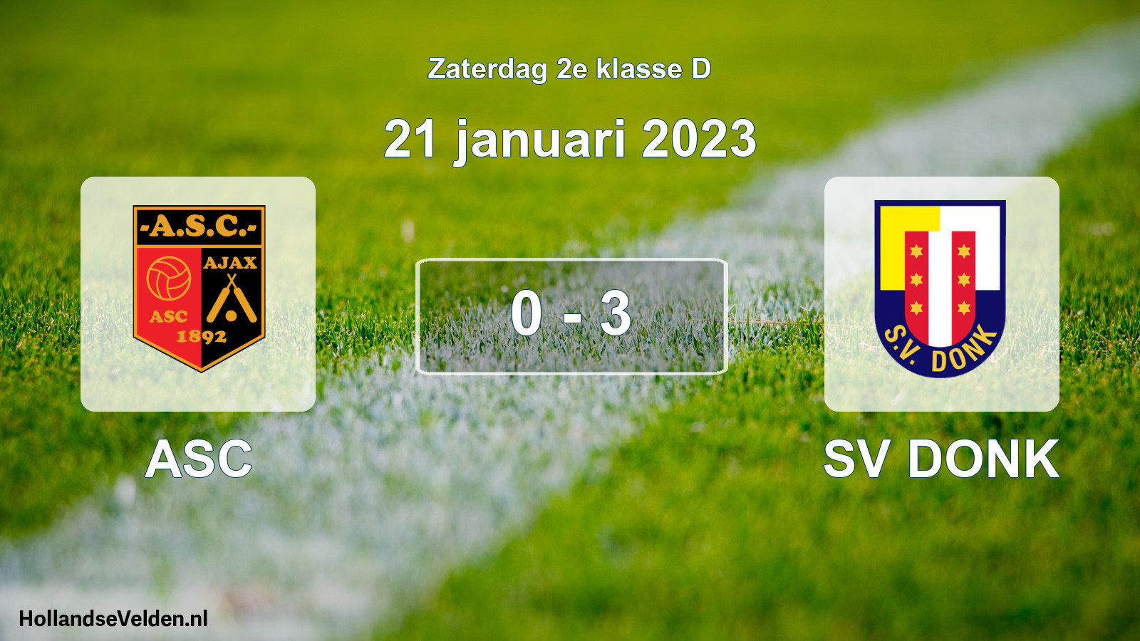 Total number of matches played: ASC - SV DONK 0 - 3 (21 January 2023)