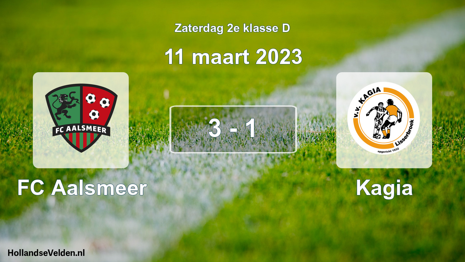 Total number of matches played: FC Aalsmeer - Kagia 3 - 1 (11 March 2023)