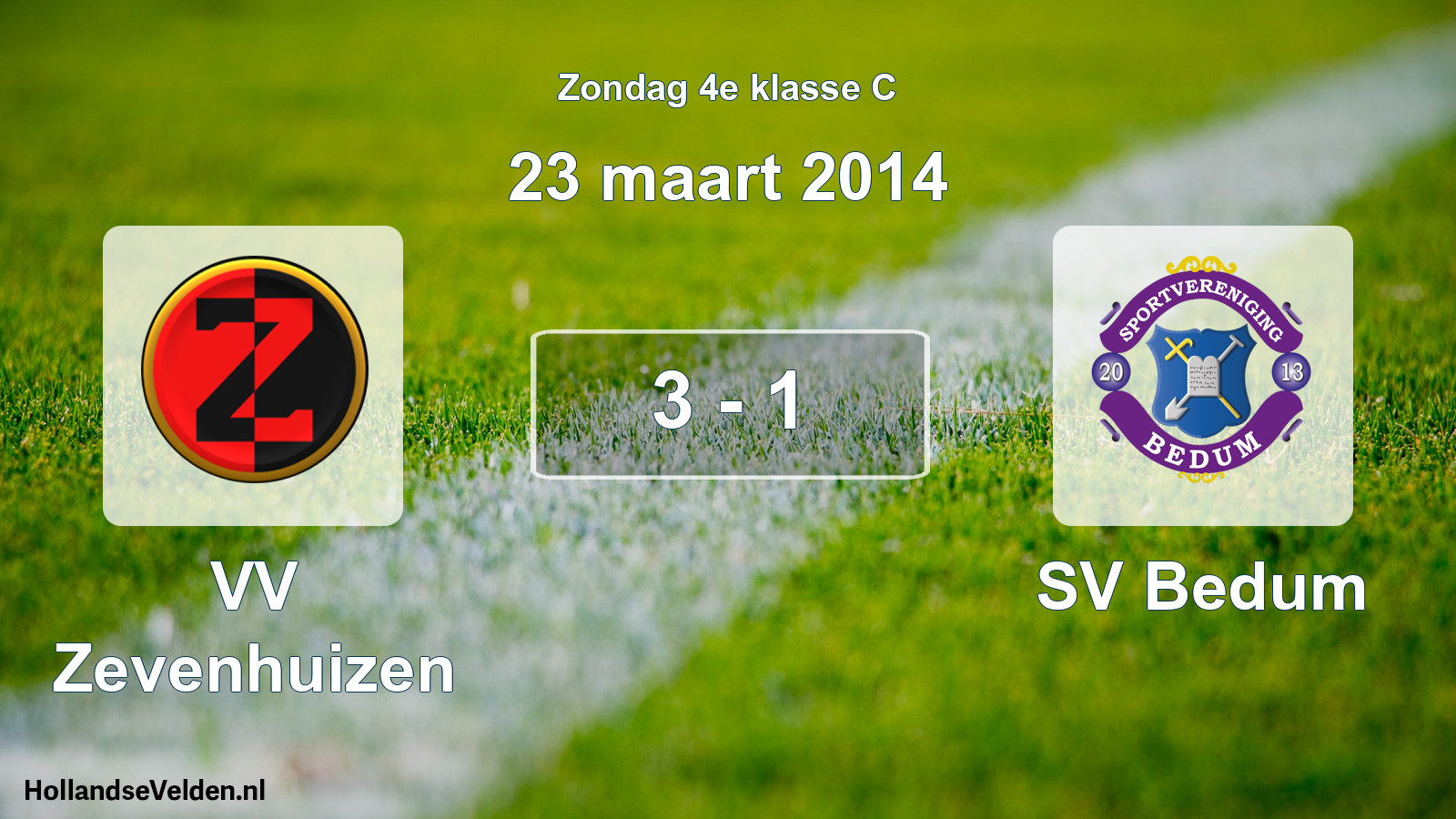 Total number of matches played: VV Zevenhuizen - SV Bedum 3 - 1 (23 March 2014)