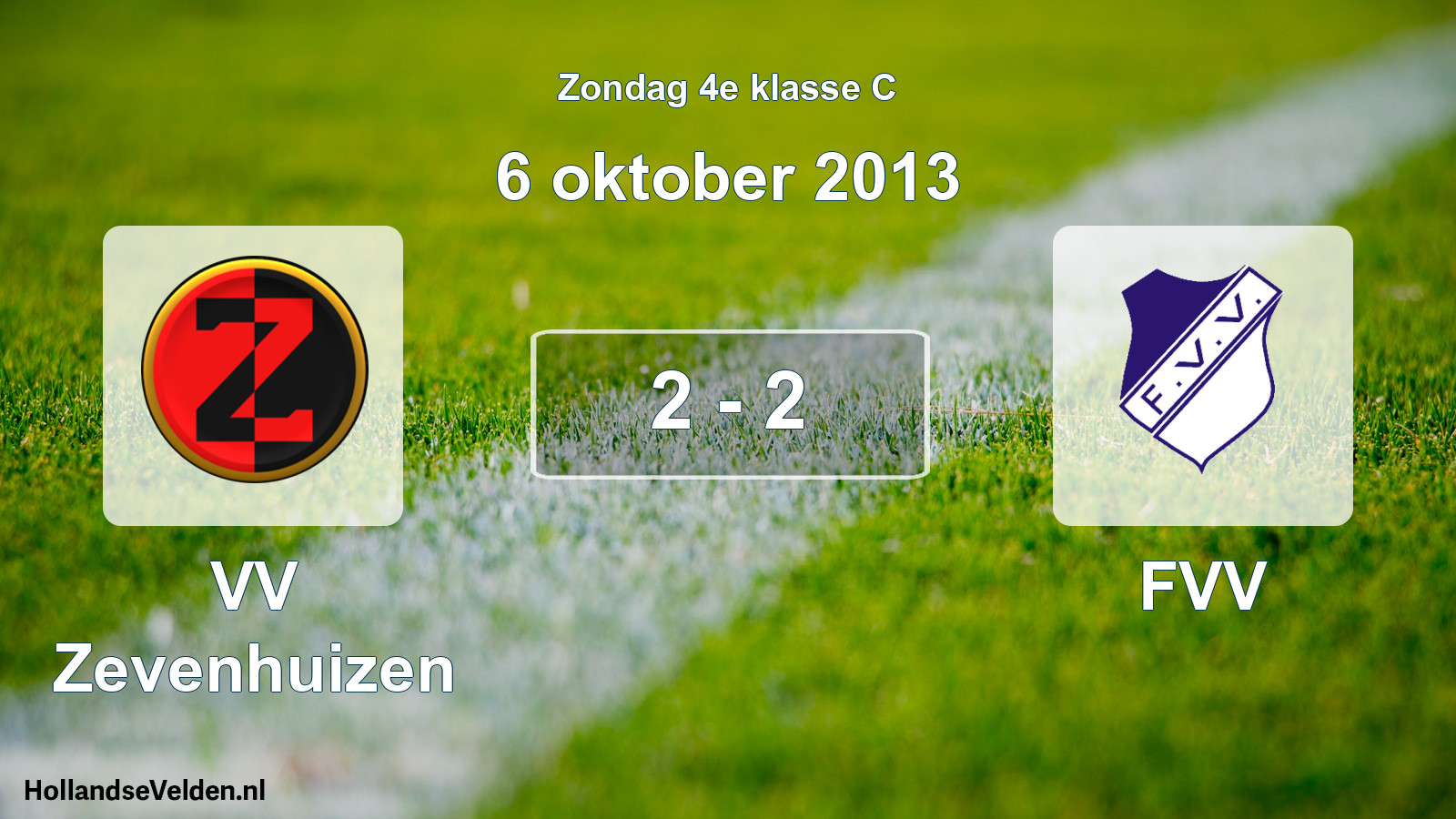 Total number of matches played: VV Zevenhuizen - FVV 2 - 2 (6 October 2013)