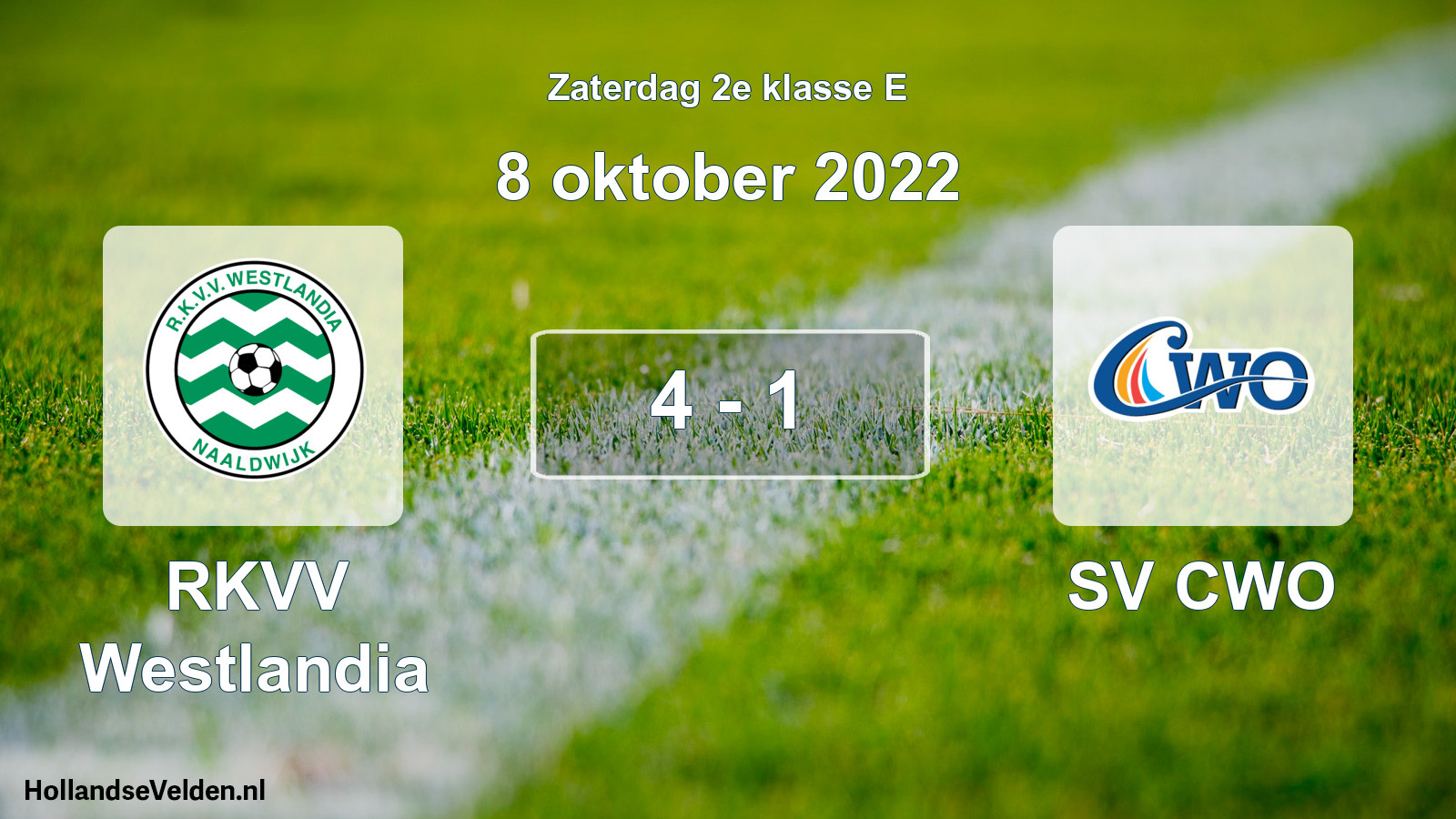 Total number of matches played: RKVV Westlandia - SV CWO 4 - 1 (8 October 2022)