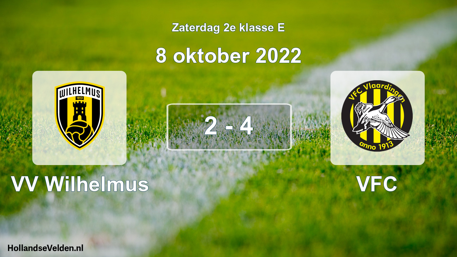 Total number of matches played: VV Wilhelmus - VFC 2 - 4 (8 October 2022)