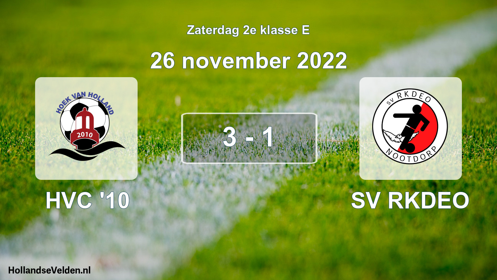 Total number of matches played: HVC '10 - SV RKDEO 3 - 1 (26 November 2022)