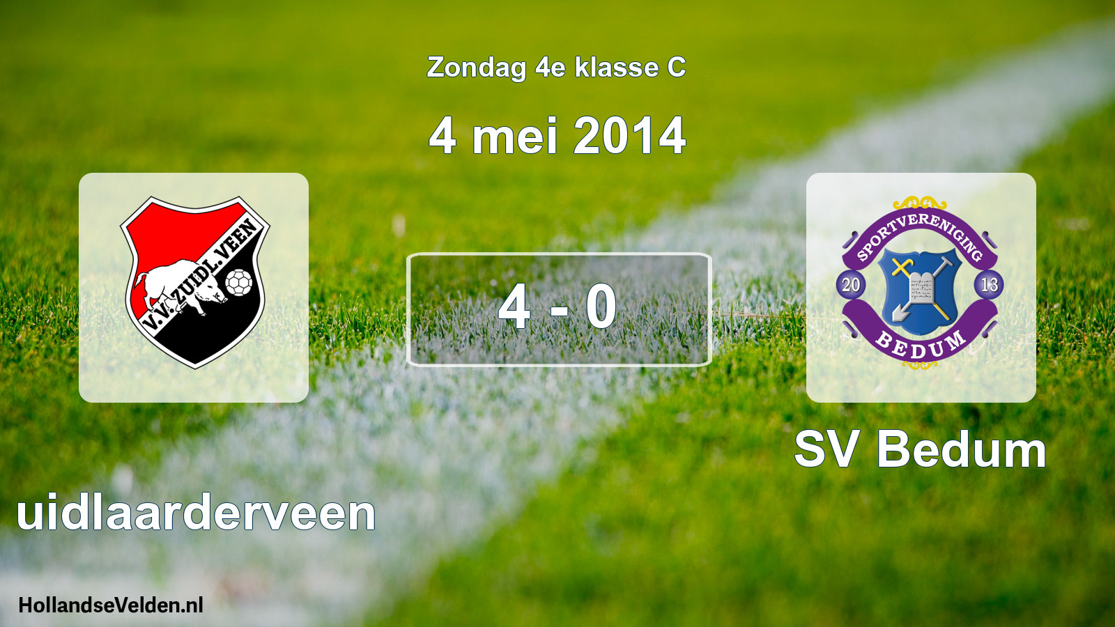 Total number of matches played: Zuidlaarderveen - SV Bedum 4 - 0 (4 May 2014)
