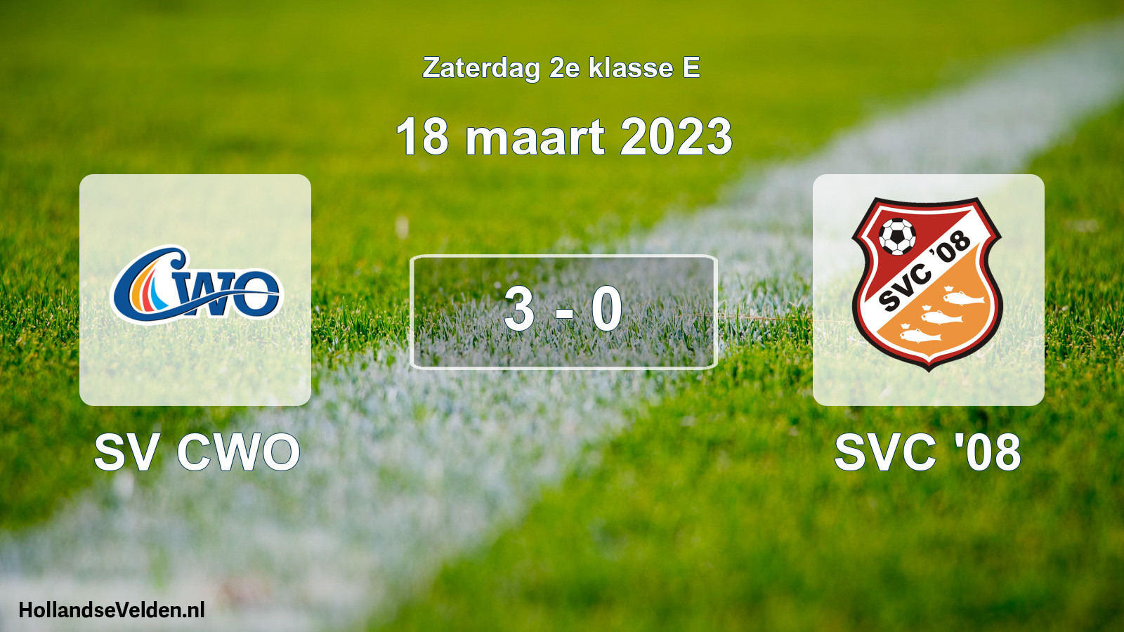 Total number of matches played: SV CWO - SVC '08 3 - 0 (18 March 2023)
