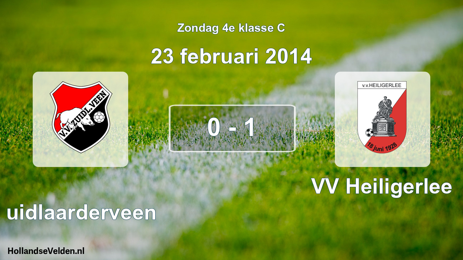 Total number of matches played: Zuidlaarderveen - VV Heiligerlee 0 - 1 (23 February 2014)