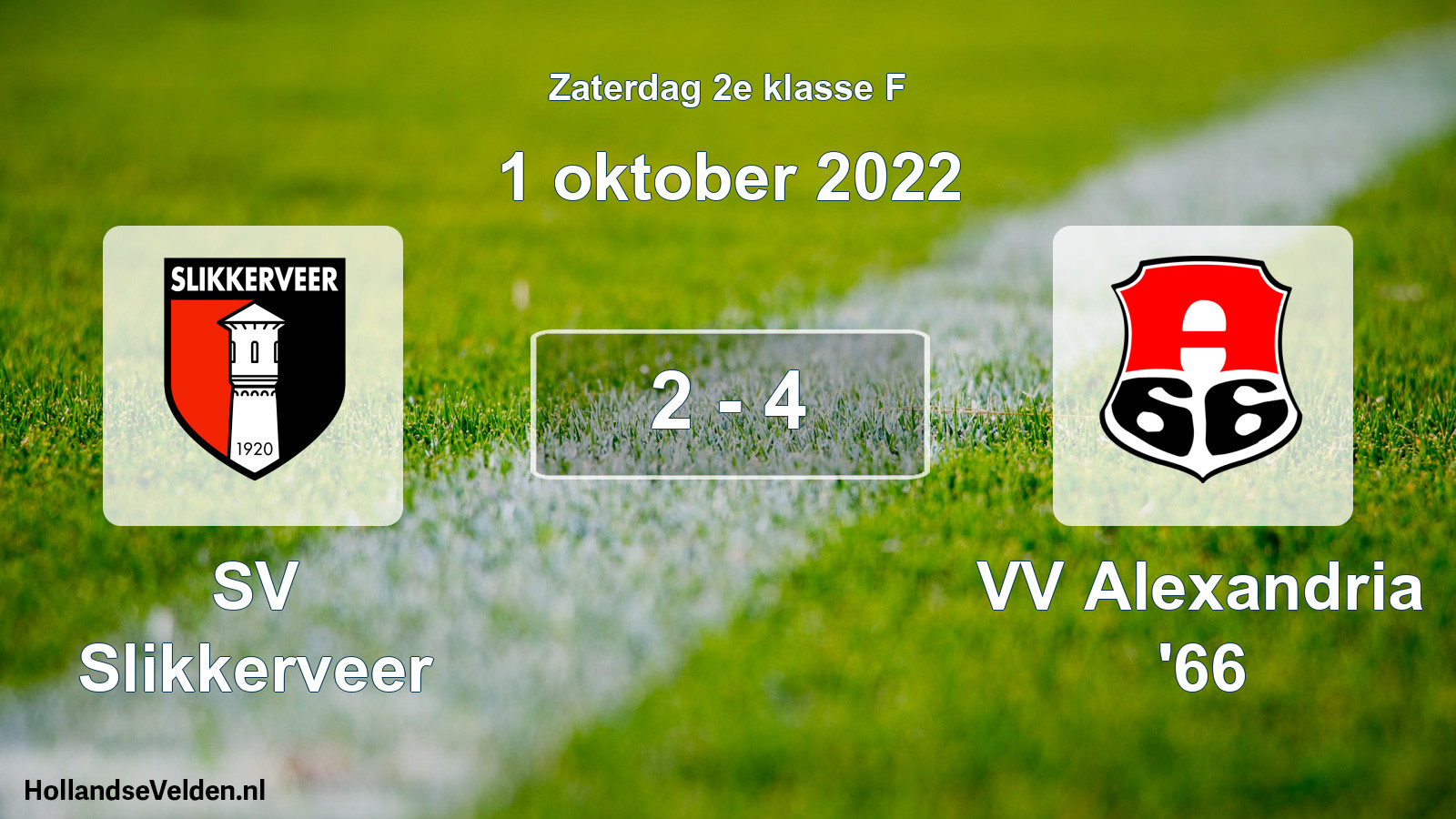 Total number of matches played: SV Slikkerveer - VV Alexandria '66 2 - 4 (1 October 2022)