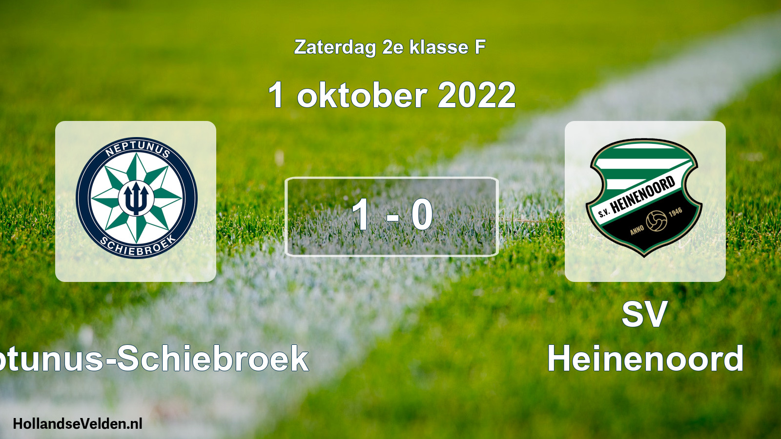 Total number of matches played: Neptunus-Schiebroek - SV Heinenoord 1 - 0 (1 October 2022)