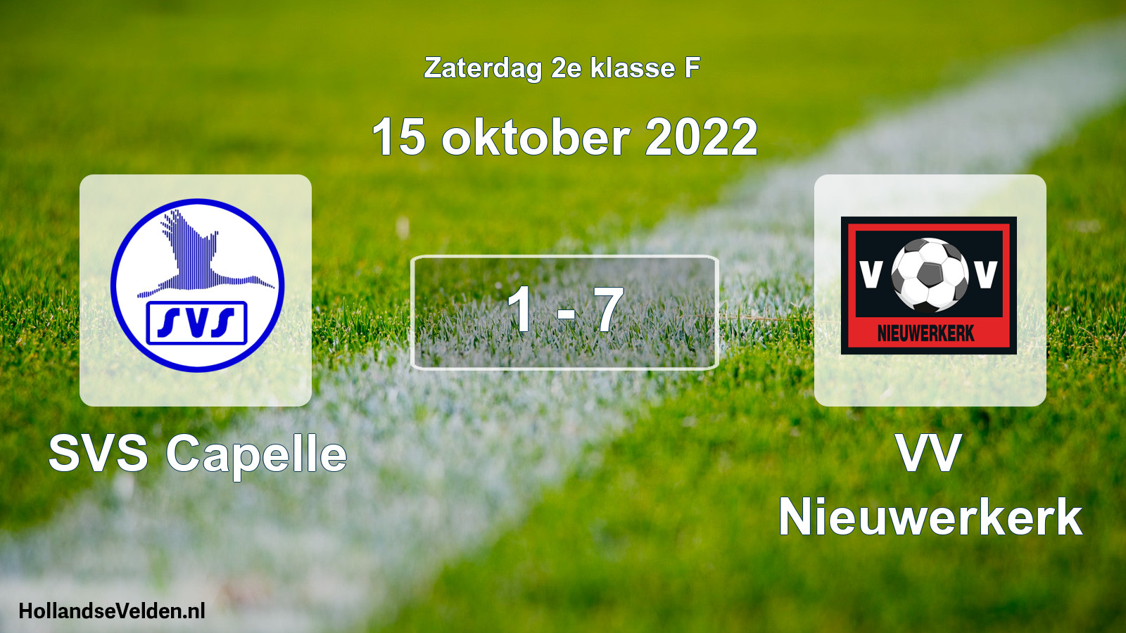 Total number of matches played: SVS Capelle - VV Nieuwerkerk 1 - 7 (15 October 2022)