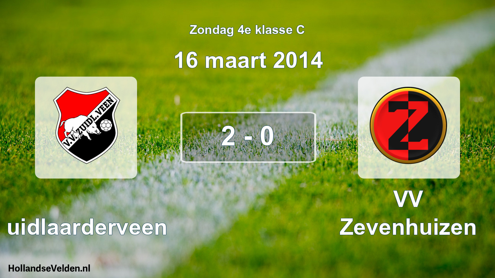 Total number of matches played: Zuidlaarderveen - VV Zevenhuizen 2 - 0 (16 March 2014)