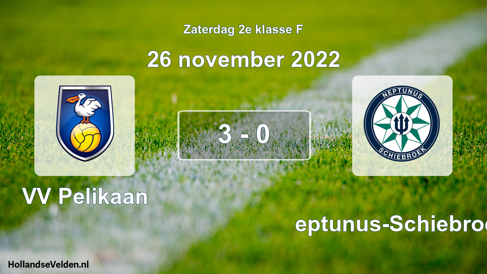 Total number of matches played: VV Pelikaan - Neptunus-Schiebroek 3 - 0 (26 November 2022)
