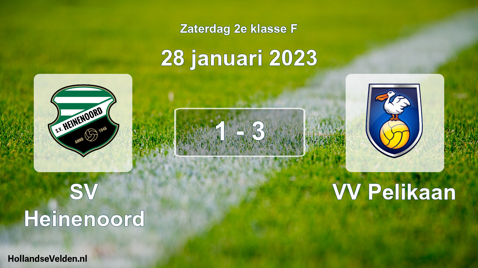 Total number of matches played: SV Heinenoord - VV Pelikaan 1 - 3 (28 January 2023)