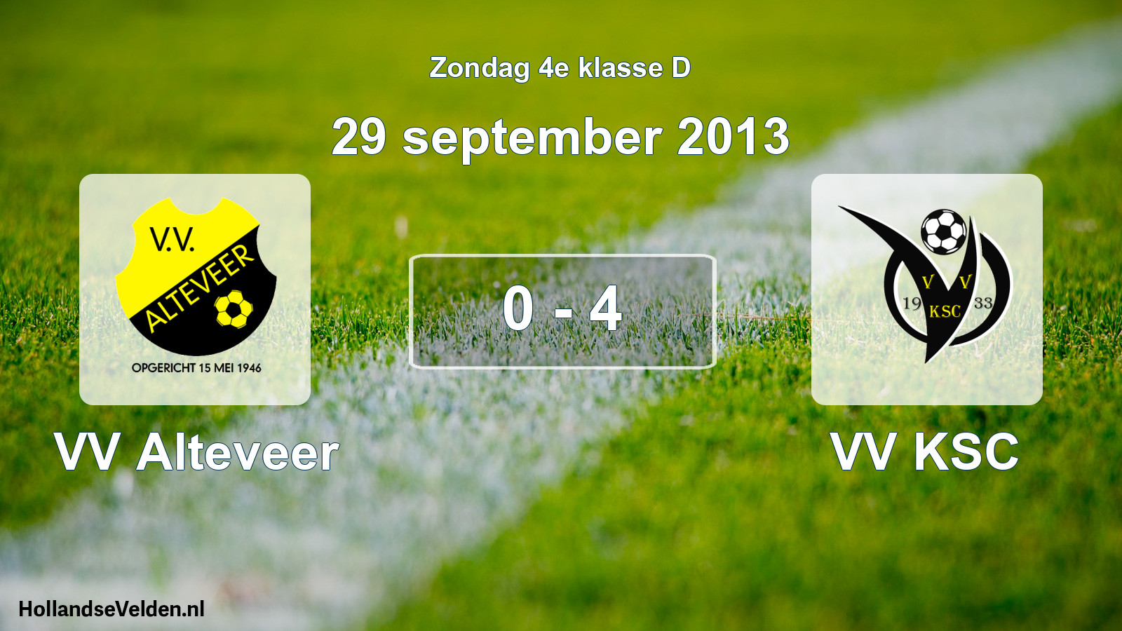 Total number of matches played: VV Alteveer - VV KSC 0 - 4 (29 September 2013)