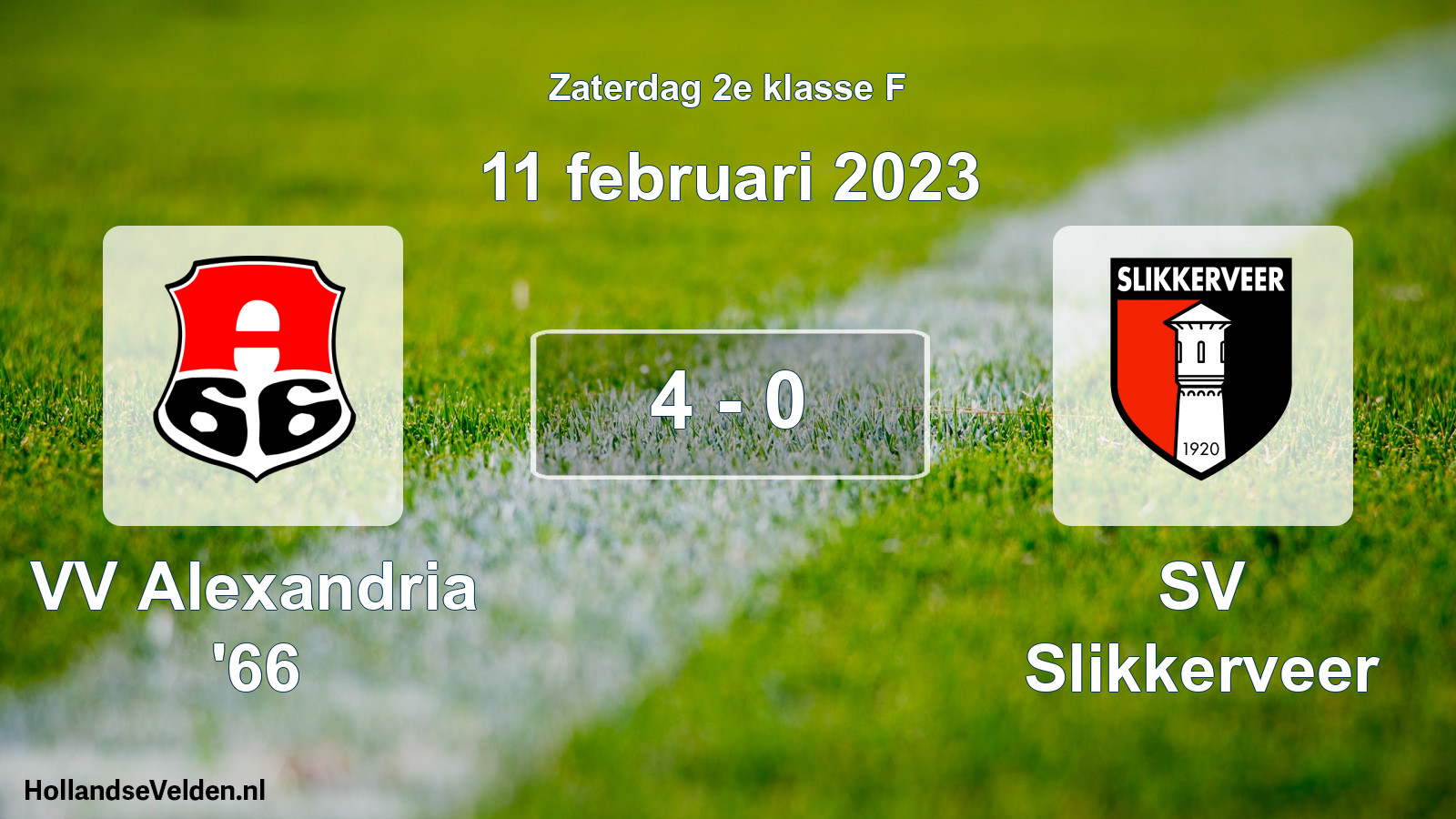 Total number of matches played: VV Alexandria '66 - SV Slikkerveer 4 - 0 (11 February 2023)