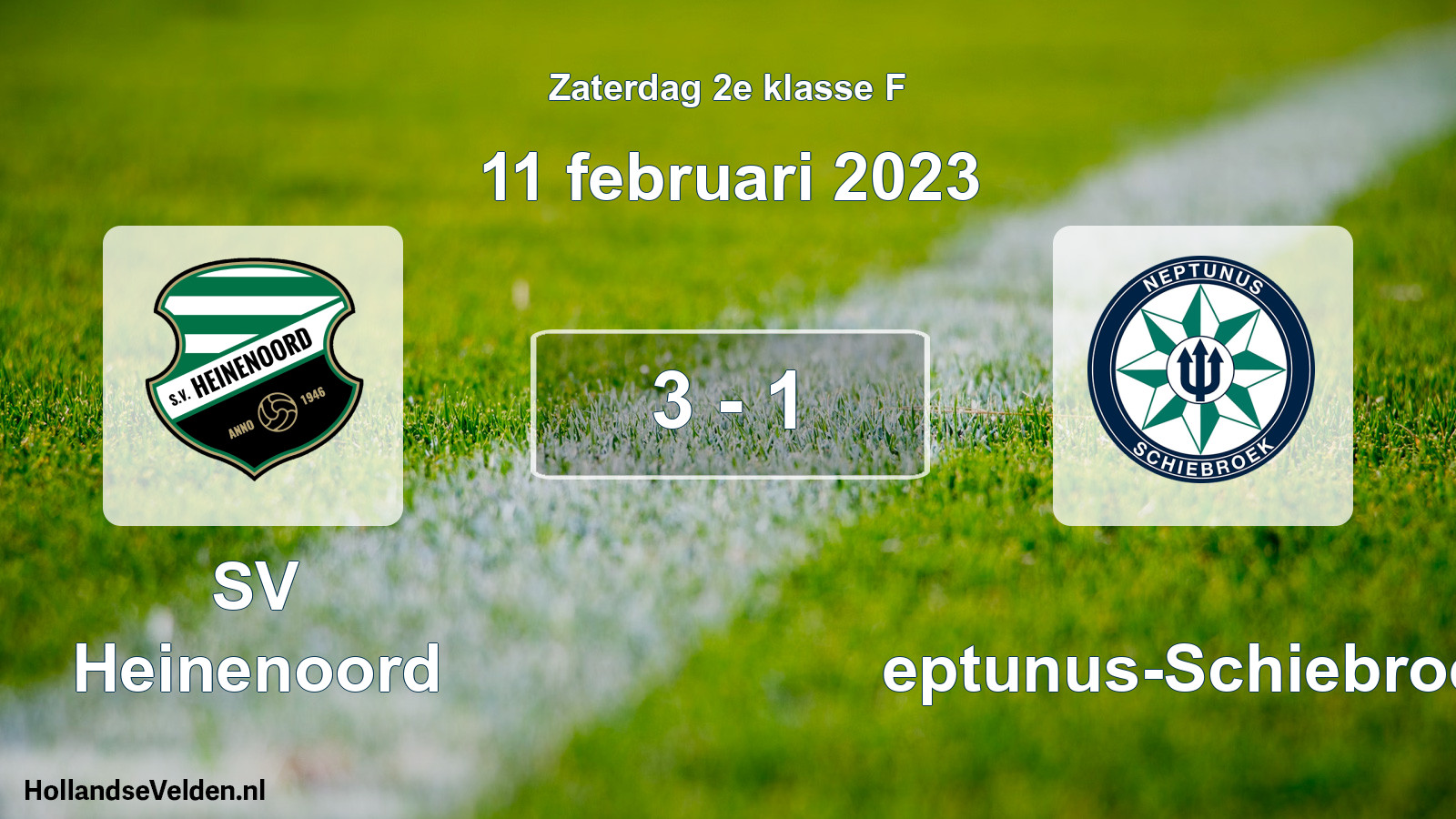 Total number of matches played: SV Heinenoord - Neptunus-Schiebroek 3 - 1 (11 February 2023)