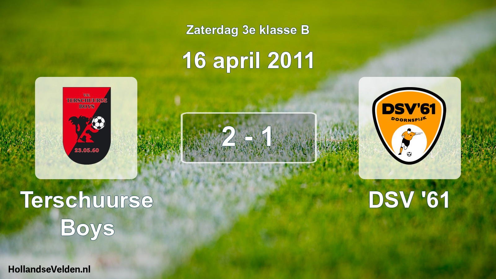 Total number of matches played: Terschuurse Boys - DSV '61 2 - 1 (16 April 2011)