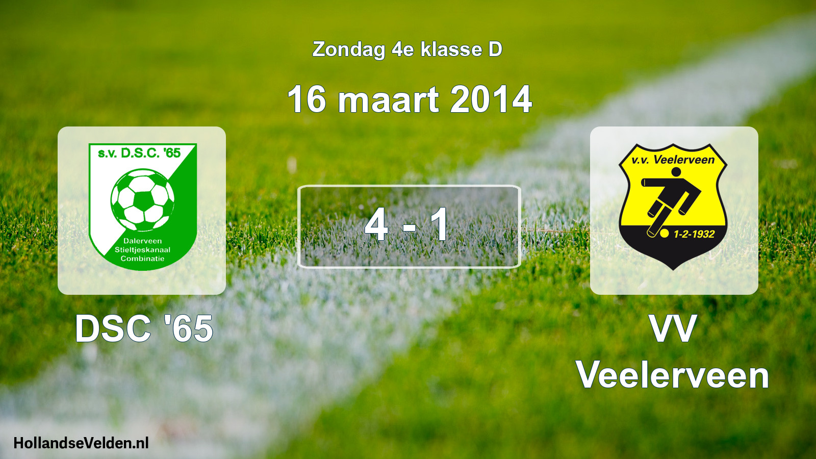 Total number of matches played: DSC '65 - VV Veelerveen 4 - 1 (16 March 2014)