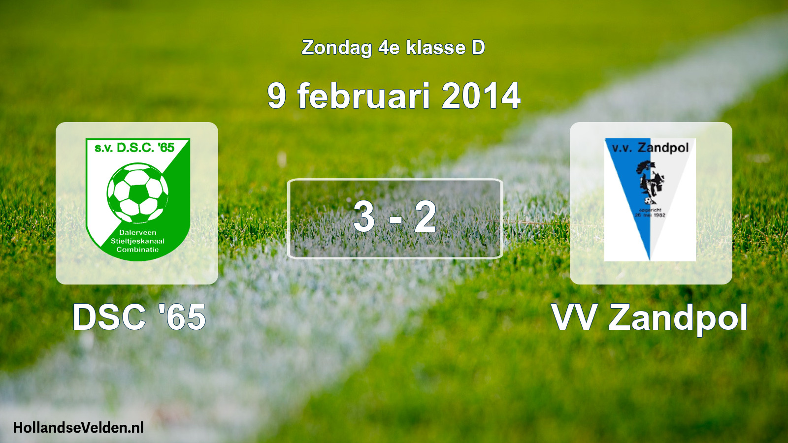 Total number of matches played: DSC '65 - VV Zandpol 3 - 2 (9 February 2014)