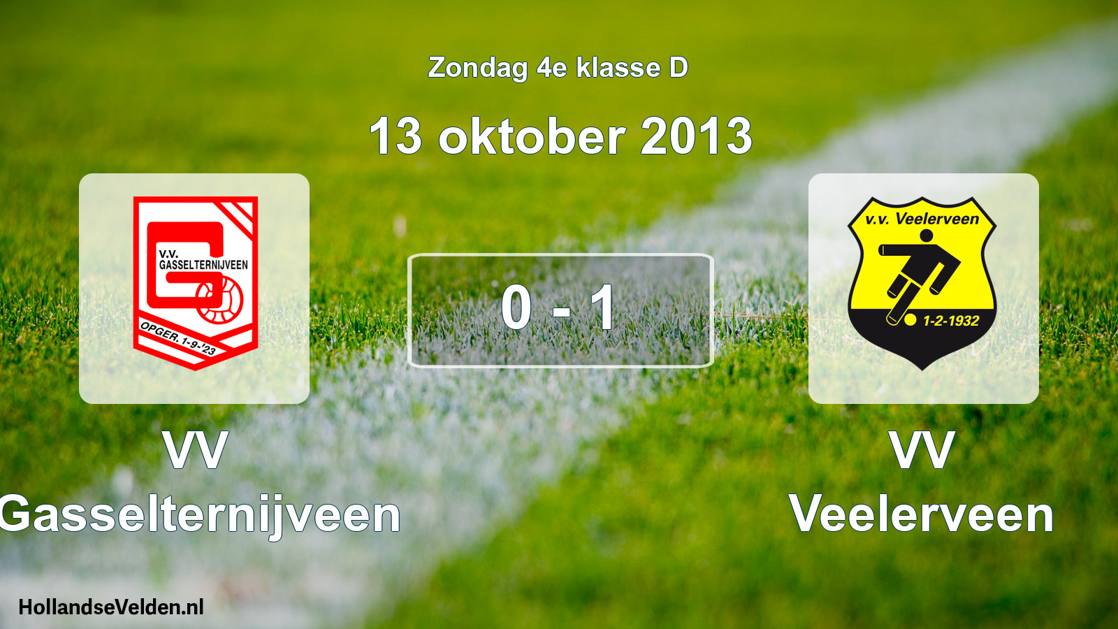 Total number of matches played: VV Gasselternijveen - VV Veelerveen 0 - 1 (13 October 2013)