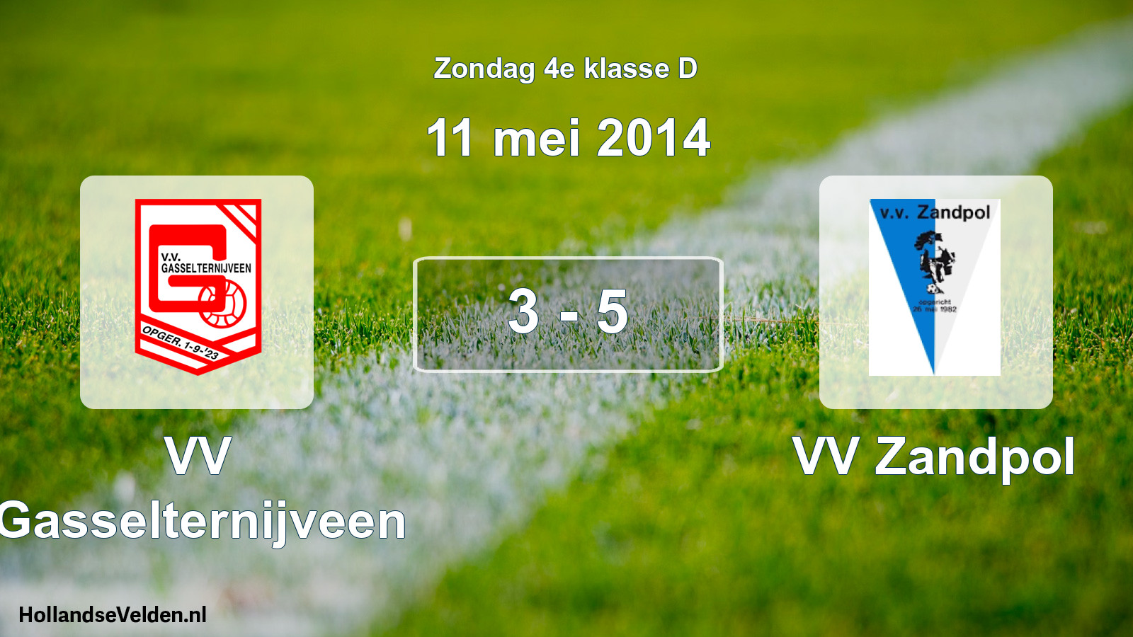 Total number of matches played: VV Gasselternijveen - VV Zandpol 3 - 5 (11 May 2014)