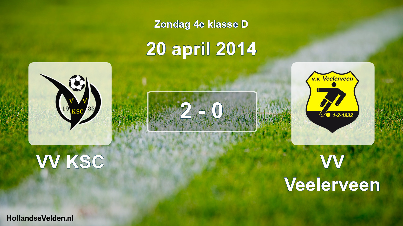 Total number of matches played: VV KSC - VV Veelerveen 2 - 0 (20 April 2014)