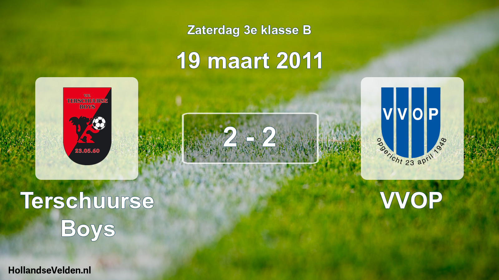 Total number of matches played: Terschuurse Boys - VVOP 2 - 2 (19 March 2011)