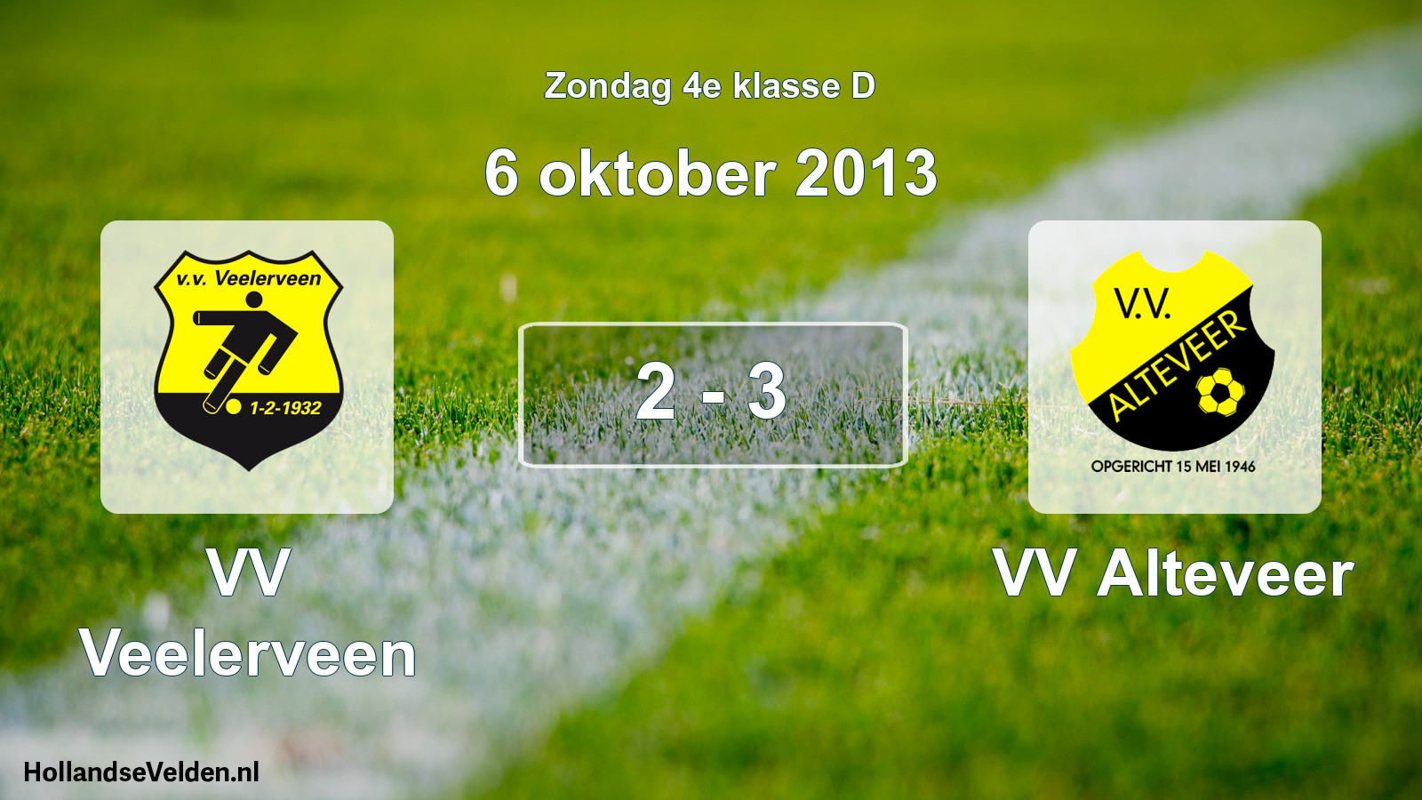 Total number of matches played: VV Veelerveen - VV Alteveer 2 - 3 (6 October 2013)